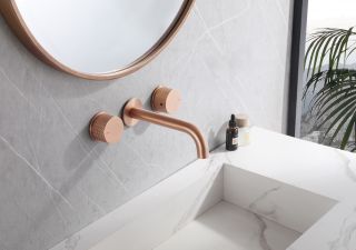 Встраиваемый смеситель для раковины ABBER Wasser Kreis AF81122MRG розовое золото матовое